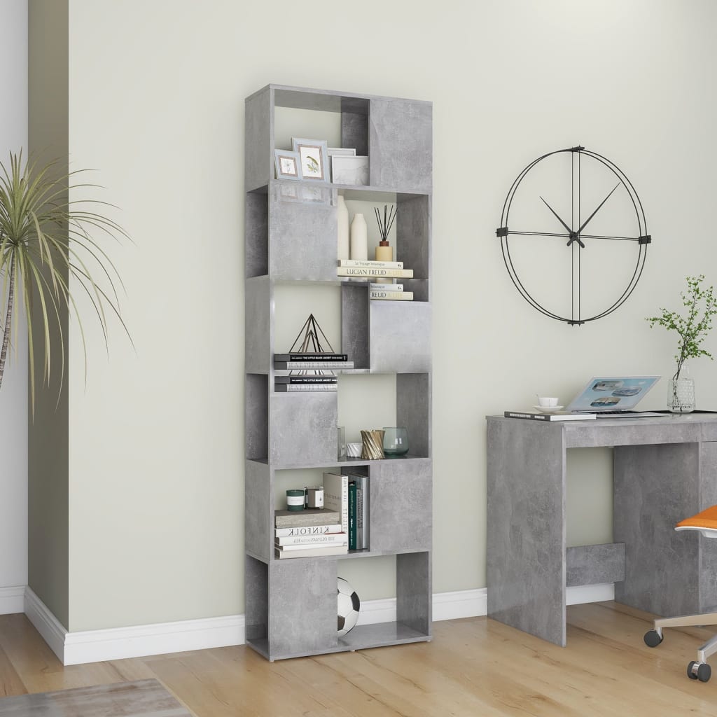 Modern Wooden Tall Open Bookcase Book Storage Cabinet Room Divider Wood