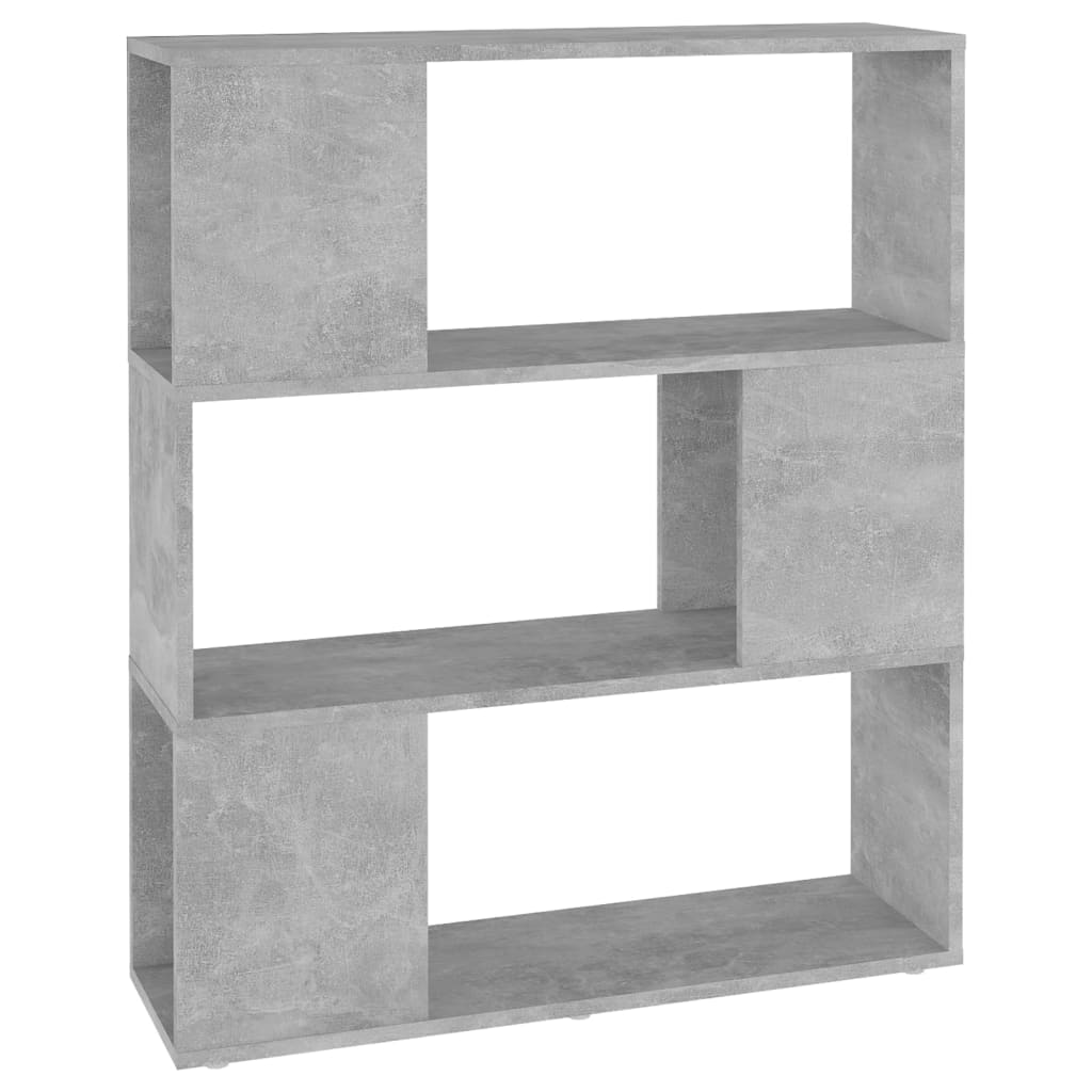 Book Cabinet Room Divider Concrete Grey 80x24x94 cm Engineered Wood