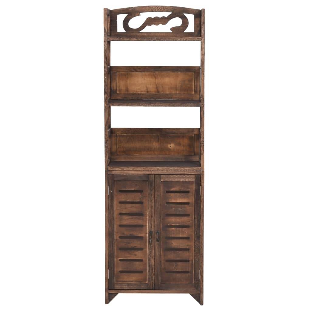Display Cabinet Dark Brown 46x24x140 cm Solid Paulownia Wood