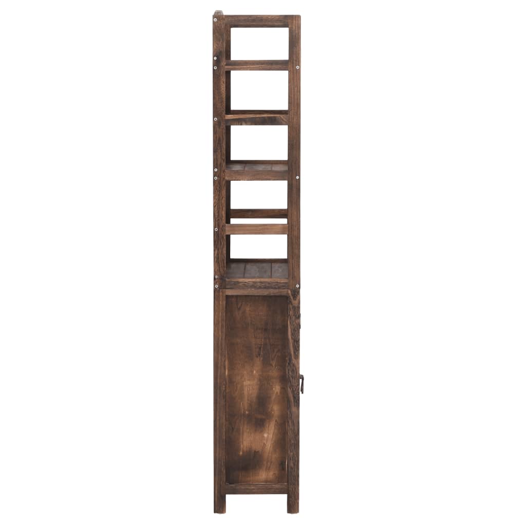 Display Cabinet Dark Brown 46x24x140 cm Solid Paulownia Wood