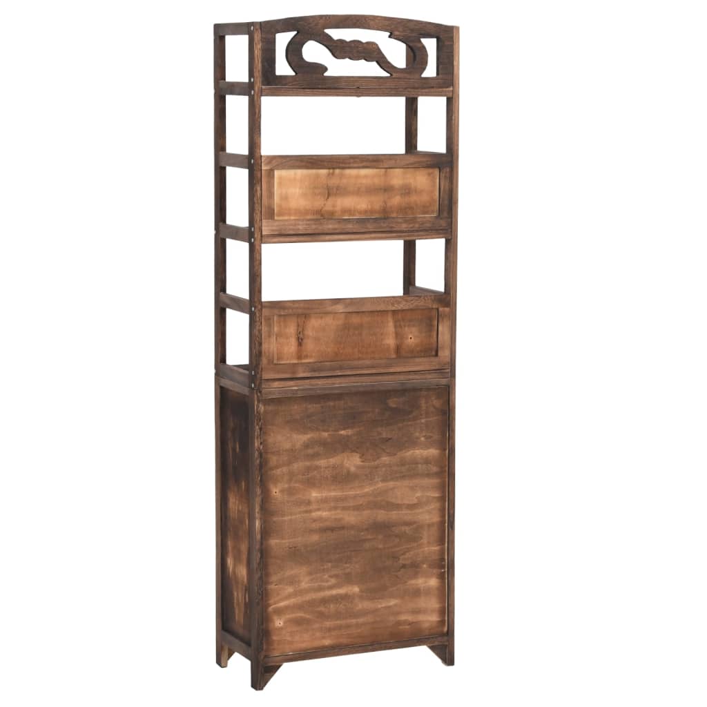 Display Cabinet Dark Brown 46x24x140 cm Solid Paulownia Wood