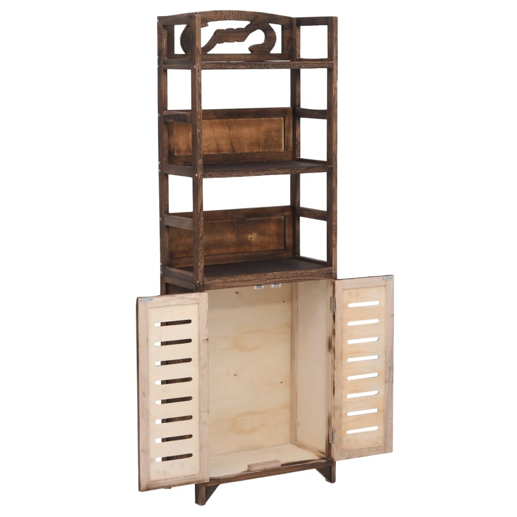 Display Cabinet Dark Brown 46x24x140 cm Solid Paulownia Wood