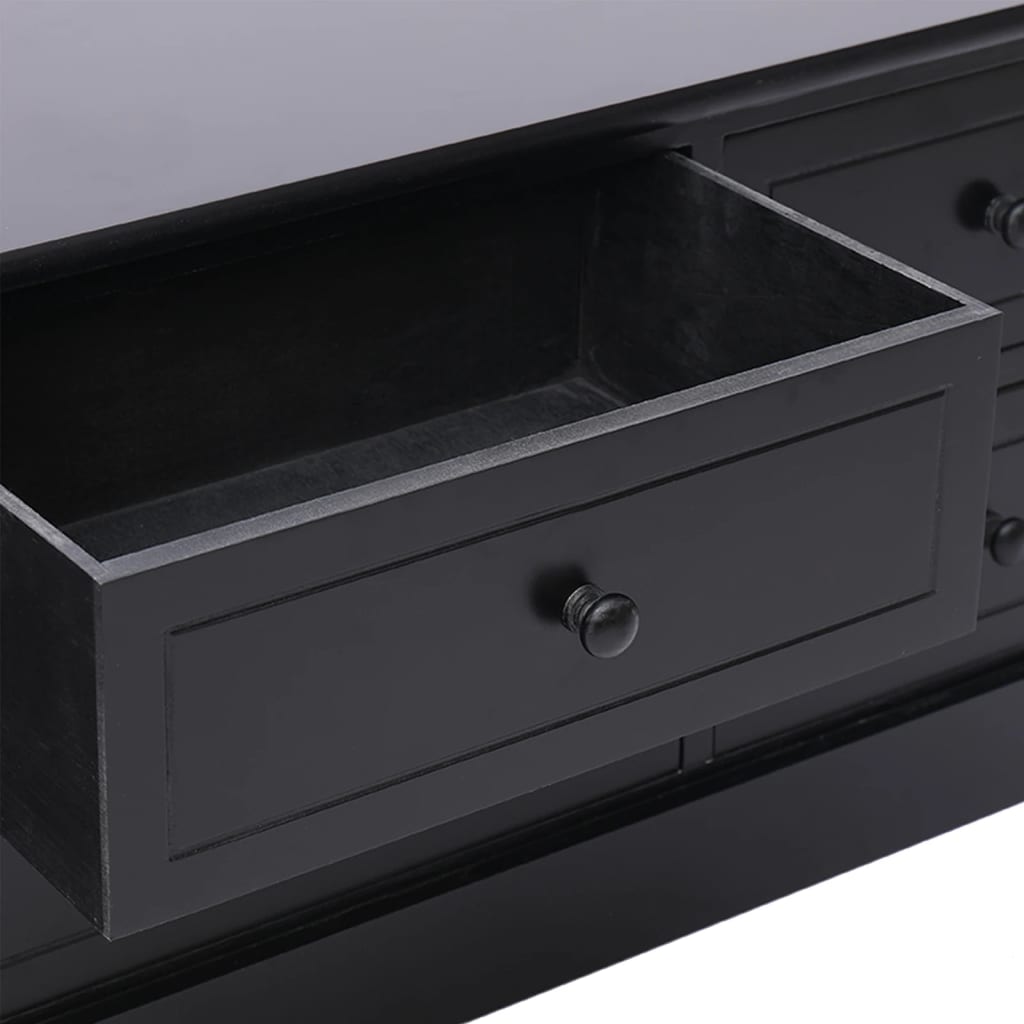 TV Cabinet Black 108x30x40 cm Solid Paulownia Wood