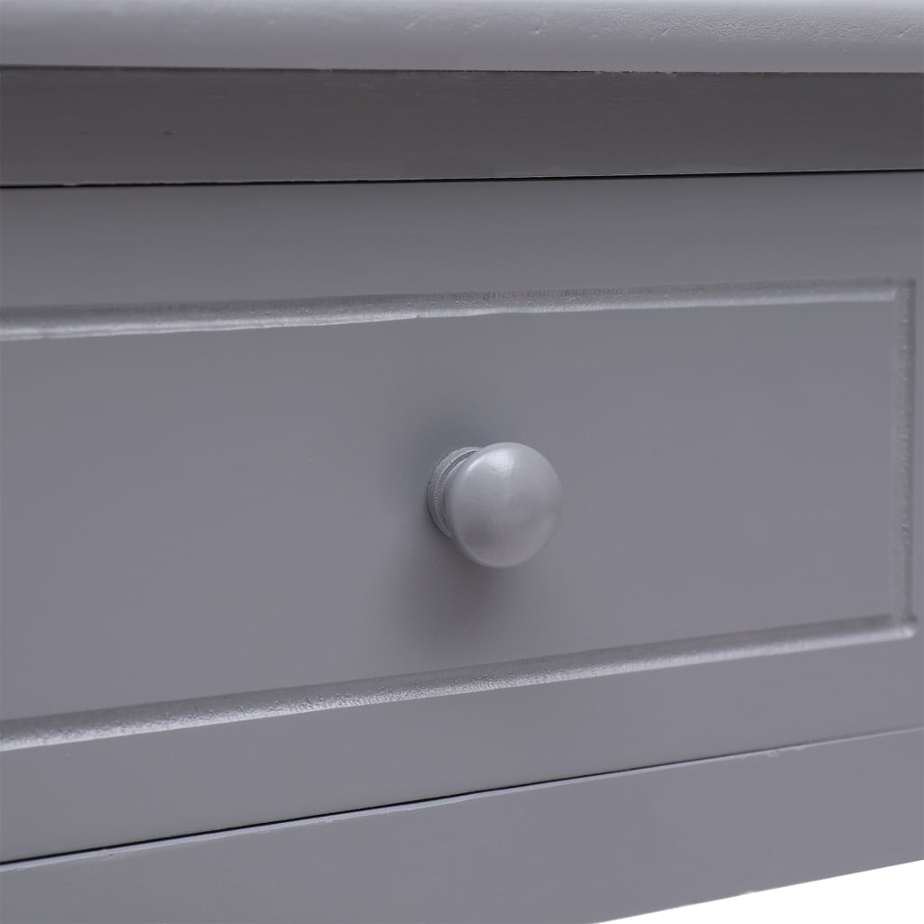 Desk Grey 108x45x76 cm Solid Wood Paulownia