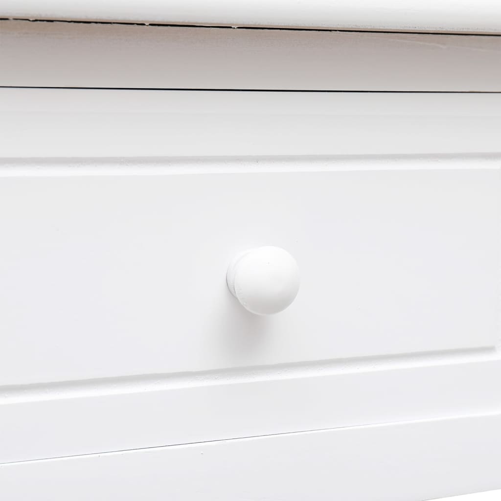 Desk White 108x45x76 cm Solid Wood Paulownia