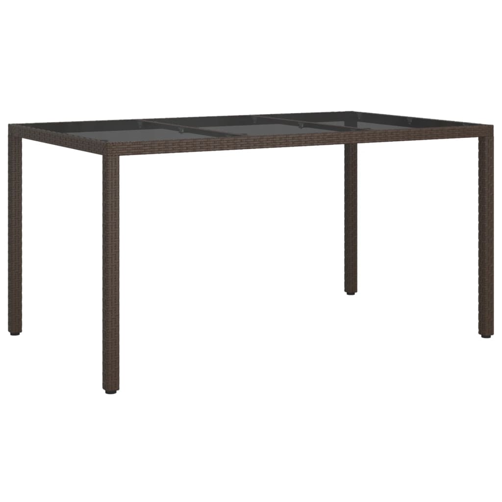 Outdoor Patio Rectangular Garden Dining Table With Glass Top Outside Tables