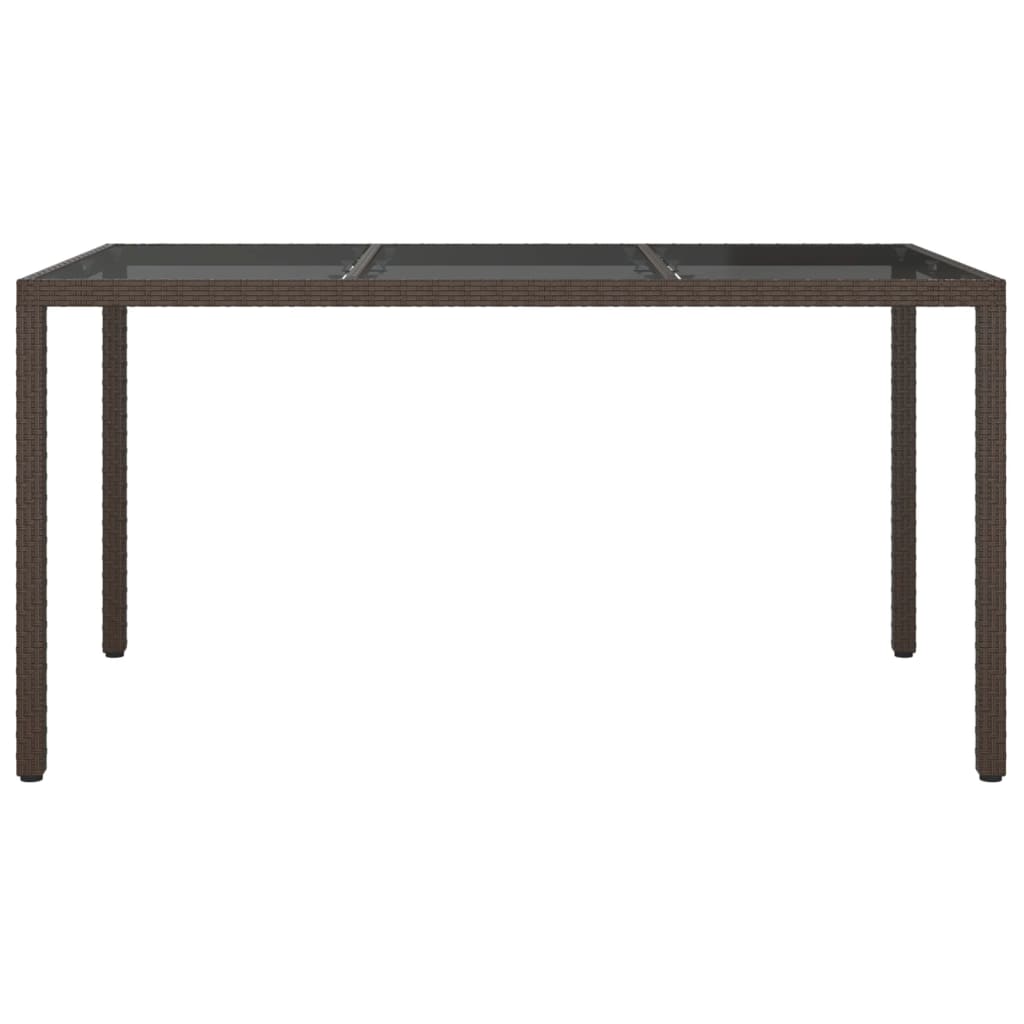 Outdoor Patio Rectangular Garden Dining Table With Glass Top Outside Tables