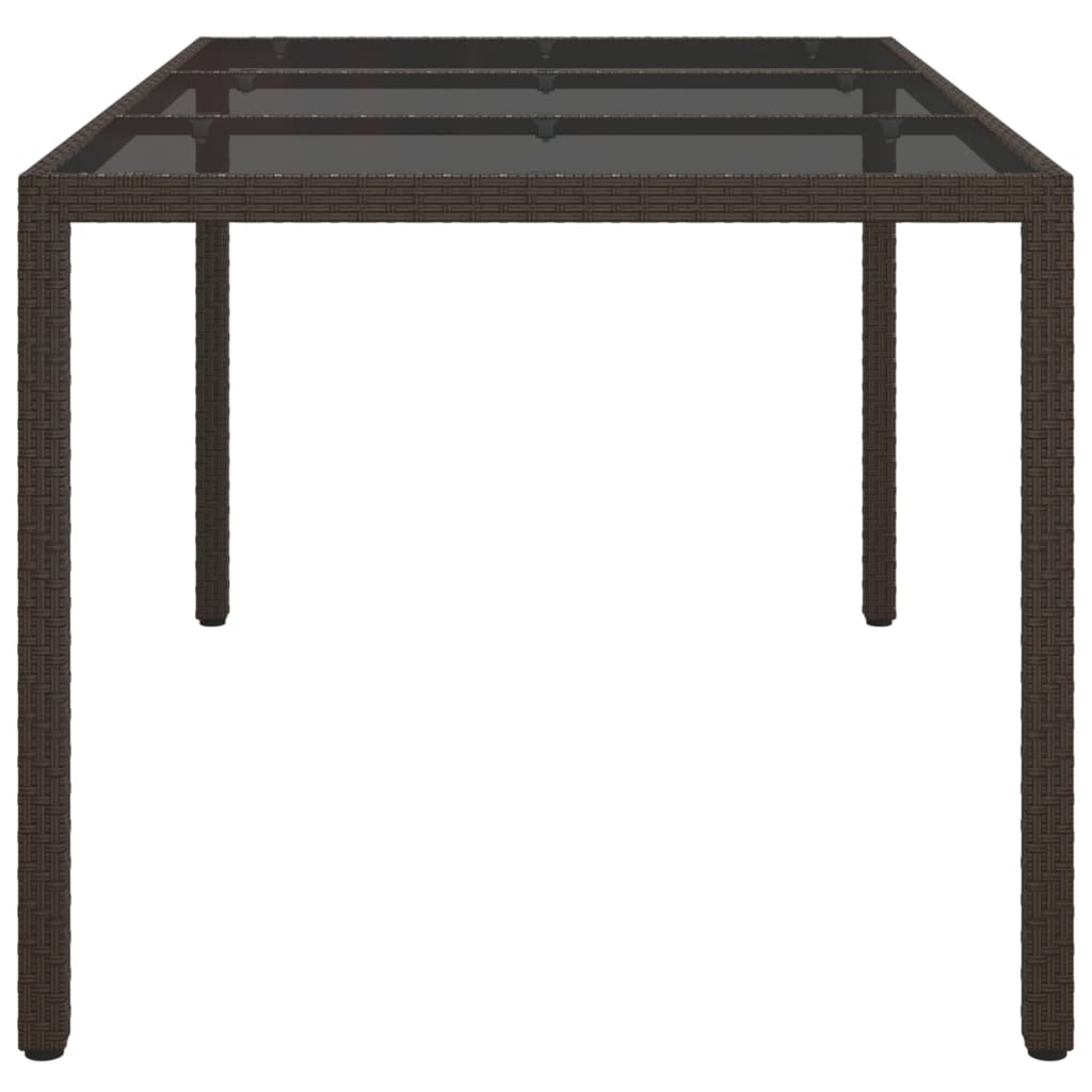 Outdoor Patio Rectangular Garden Dining Table With Glass Top Outside Tables