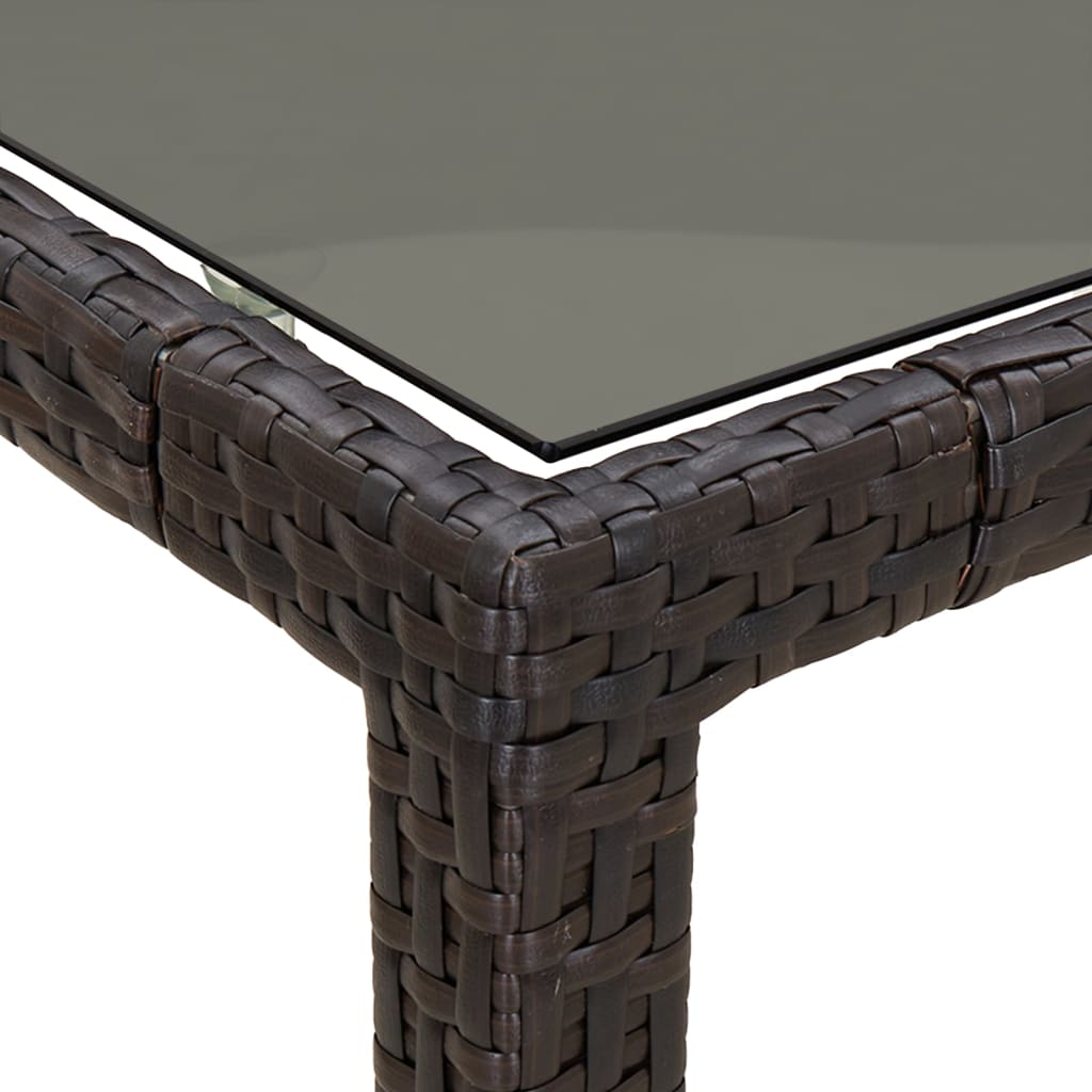 Outdoor Patio Rectangular Garden Dining Table With Glass Top Outside Tables
