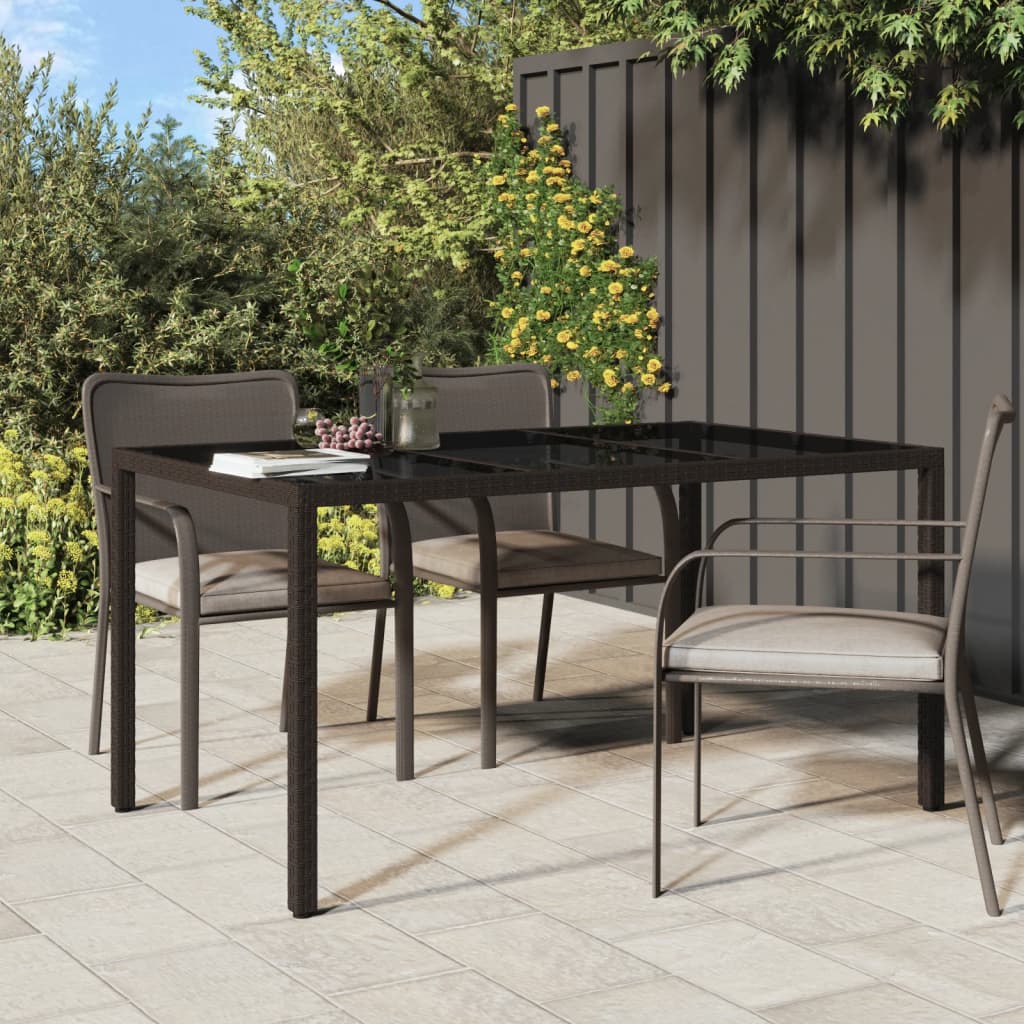 Outdoor Patio Rectangular Garden Dining Table With Glass Top Outside Tables