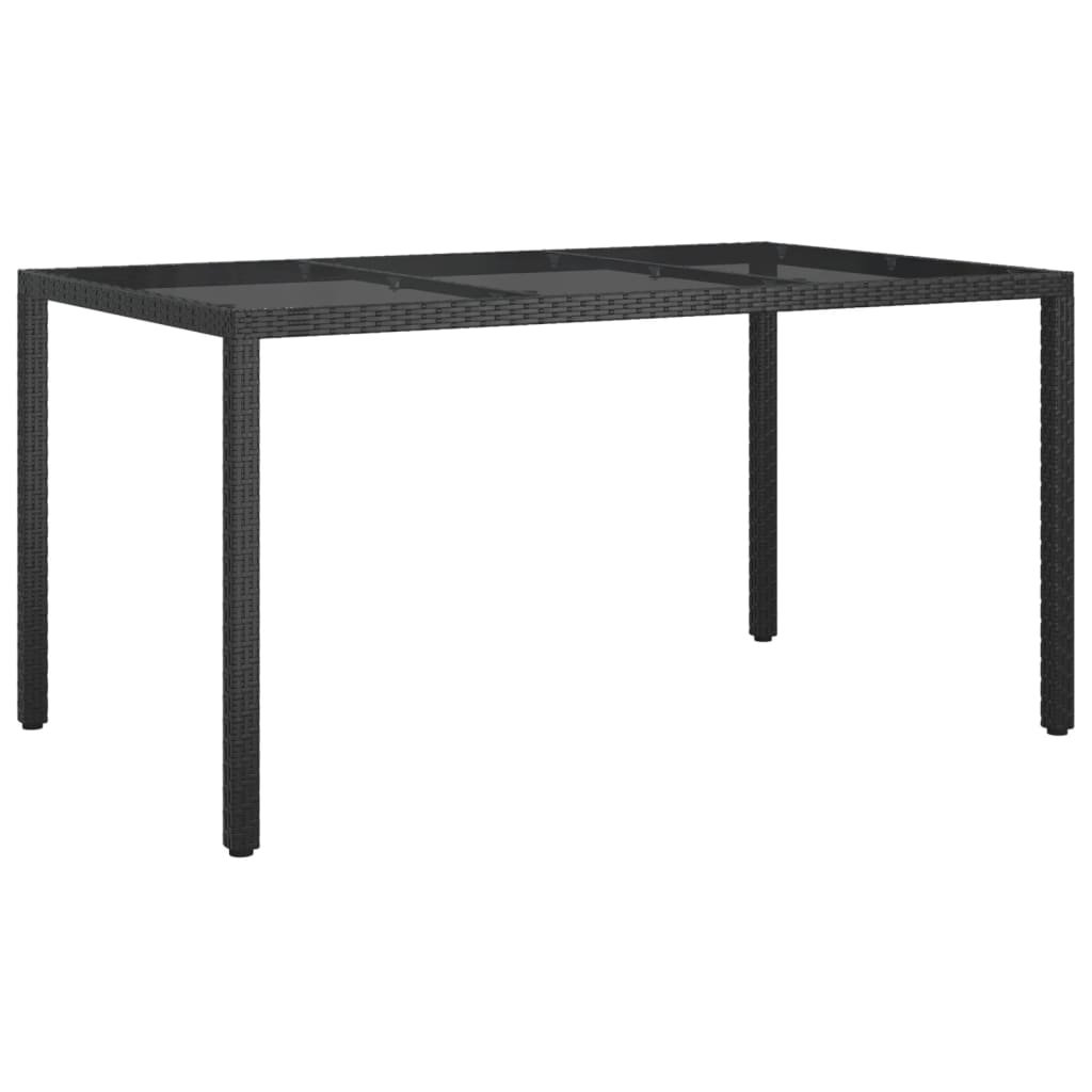 Outdoor Patio Rectangular Garden Dining Table With Glass Top Outside Tables