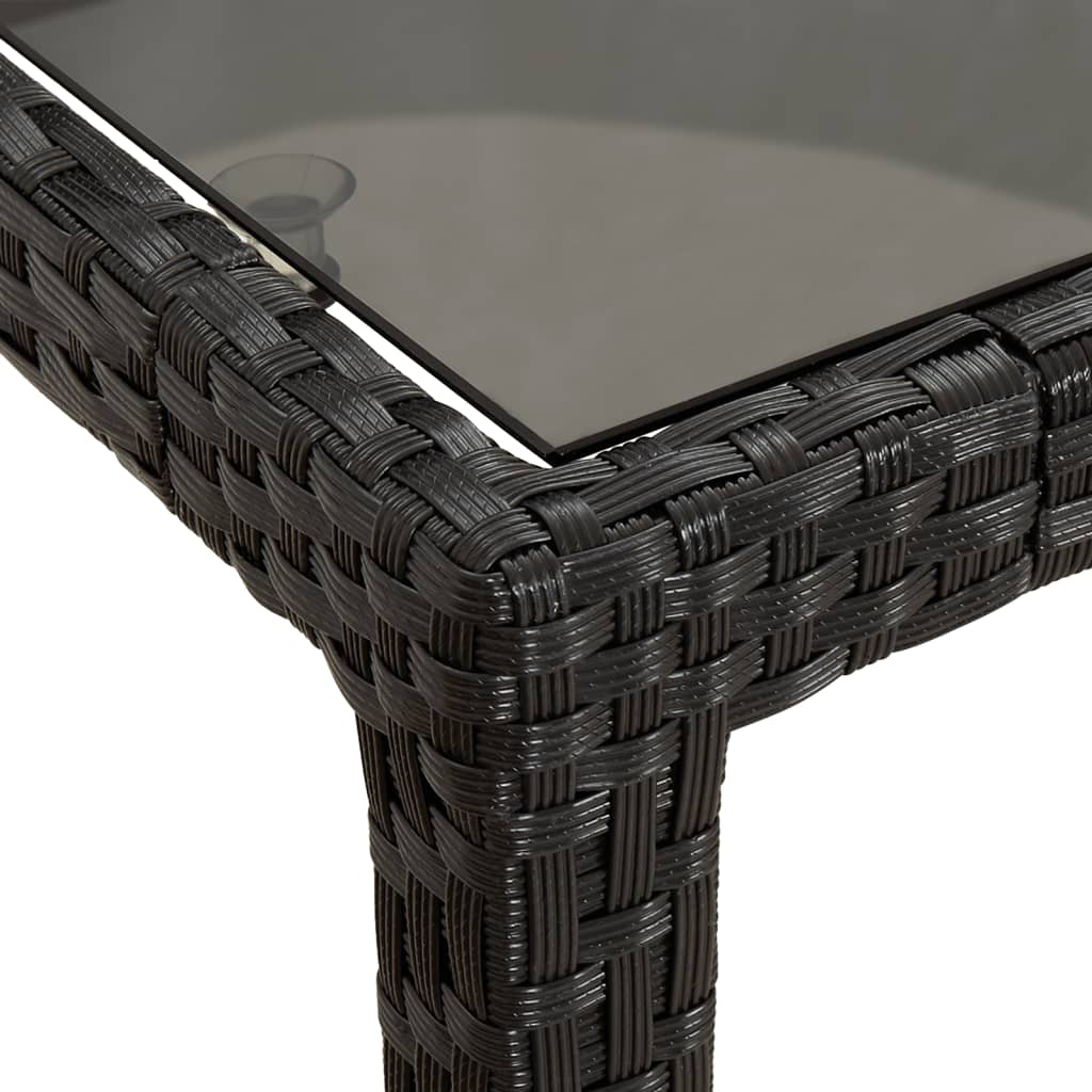 Outdoor Patio Rectangular Garden Dining Table With Glass Top Outside Tables