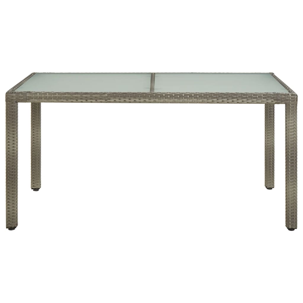 Outdoor Patio Rectangular Garden Dining Table With Glass Top Outside Tables