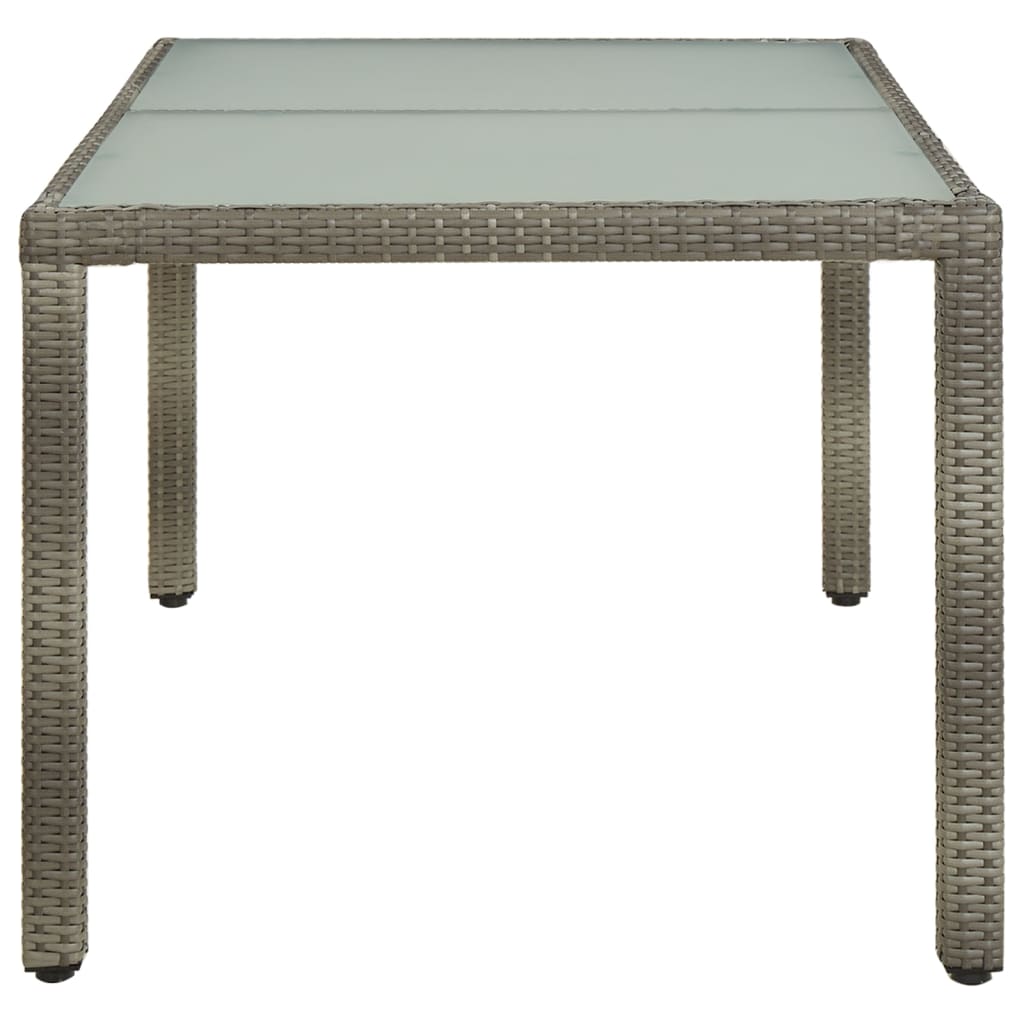 Outdoor Patio Rectangular Garden Dining Table With Glass Top Outside Tables
