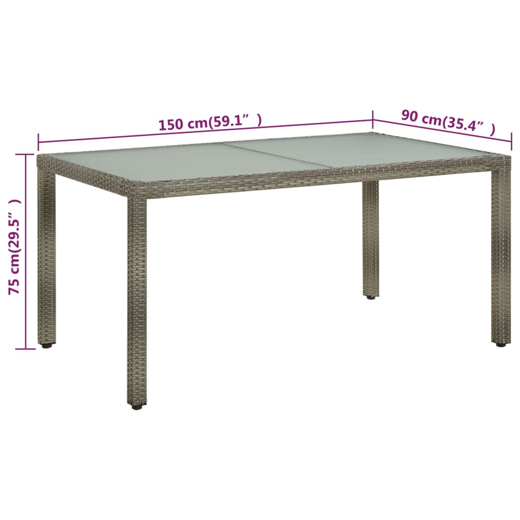 Outdoor Patio Rectangular Garden Dining Table With Glass Top Outside Tables
