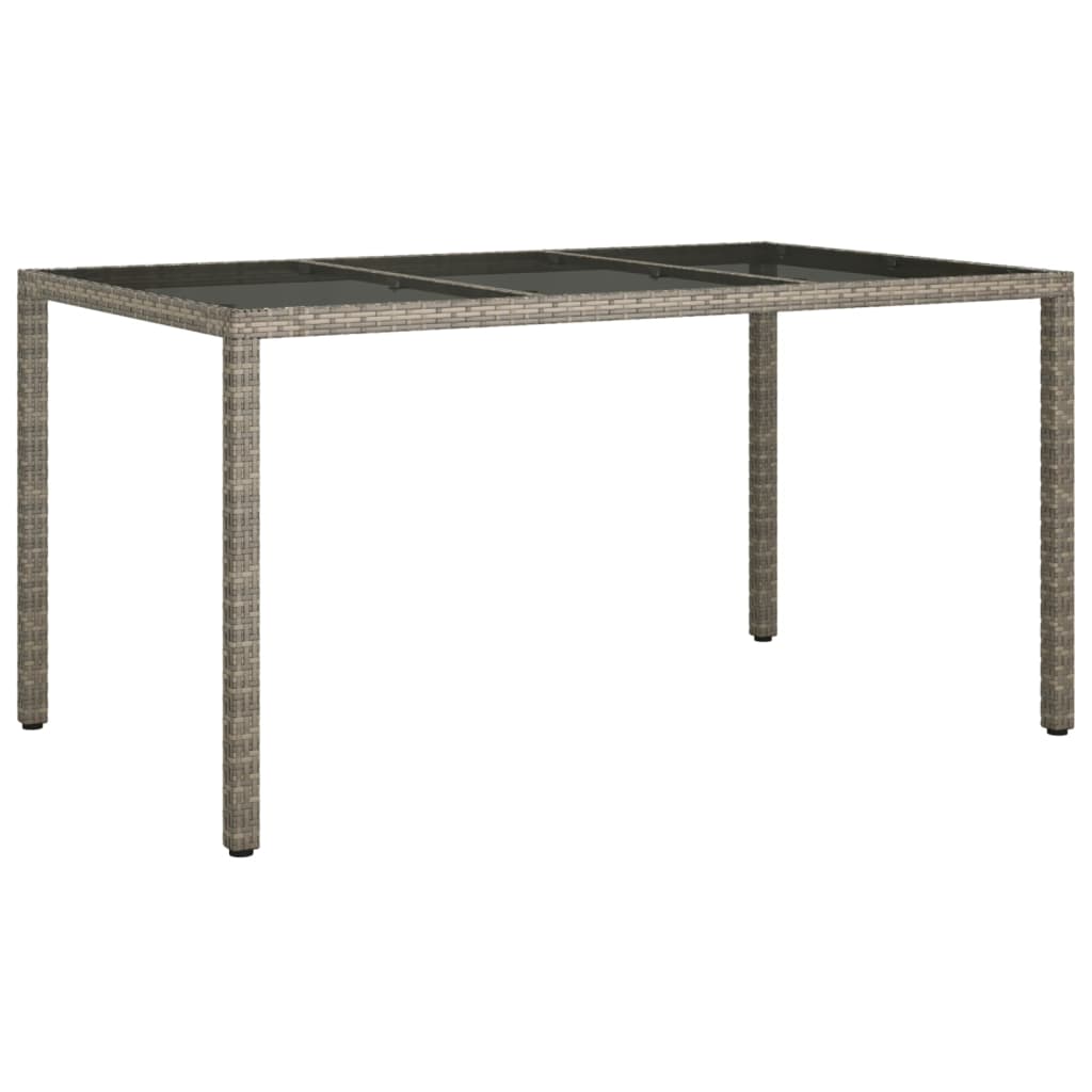 Outdoor Patio Rectangular Garden Dining Table With Glass Top Outside Tables