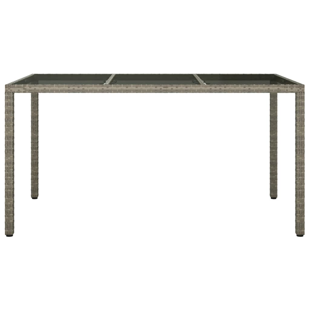 Outdoor Patio Rectangular Garden Dining Table With Glass Top Outside Tables