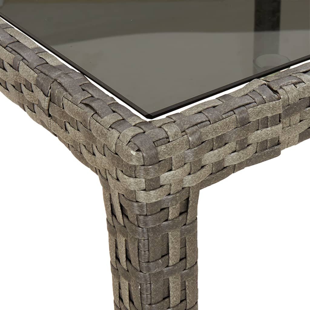 Outdoor Patio Rectangular Garden Dining Table With Glass Top Outside Tables