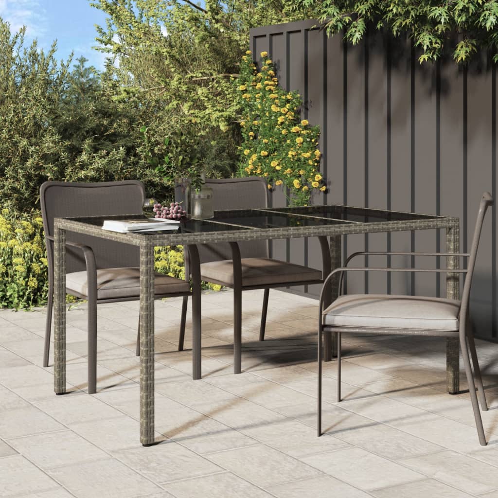 Outdoor Patio Rectangular Garden Dining Table With Glass Top Outside Tables