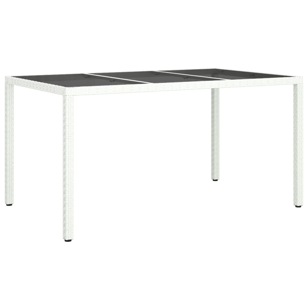 Outdoor Patio Rectangular Garden Dining Table With Glass Top Outside Tables
