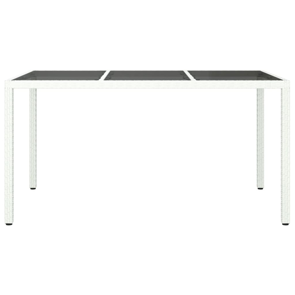 Outdoor Patio Rectangular Garden Dining Table With Glass Top Outside Tables