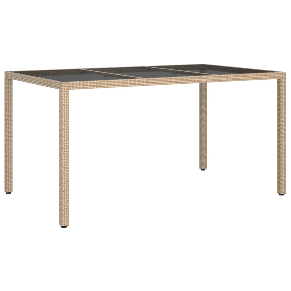 Outdoor Patio Rectangular Garden Dining Table With Glass Top Outside Tables