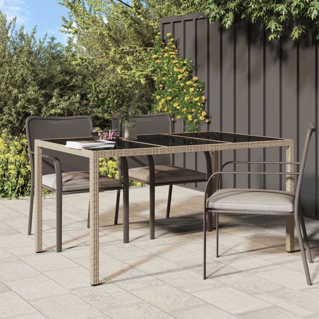 Outdoor Patio Rectangular Garden Dining Table With Glass Top Outside Tables