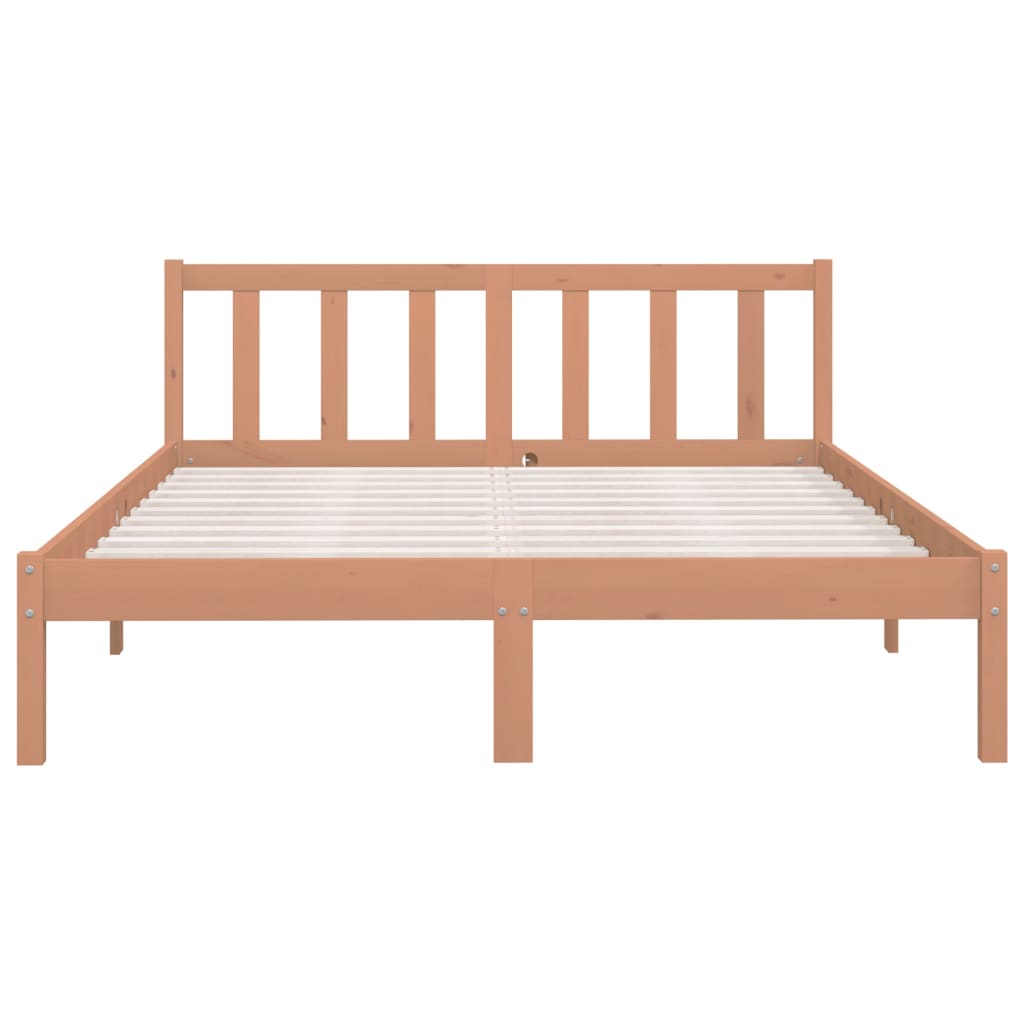 810085 vidaXL Bed Frame without Mattress Honey Brown Solid Wood 140x200 cm
