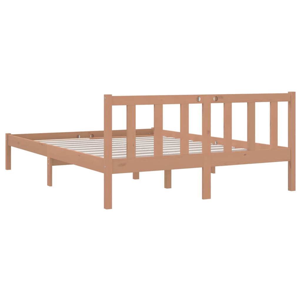 810085 vidaXL Bed Frame without Mattress Honey Brown Solid Wood 140x200 cm
