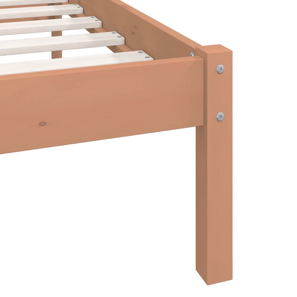 810085 vidaXL Bed Frame without Mattress Honey Brown Solid Wood 140x200 cm