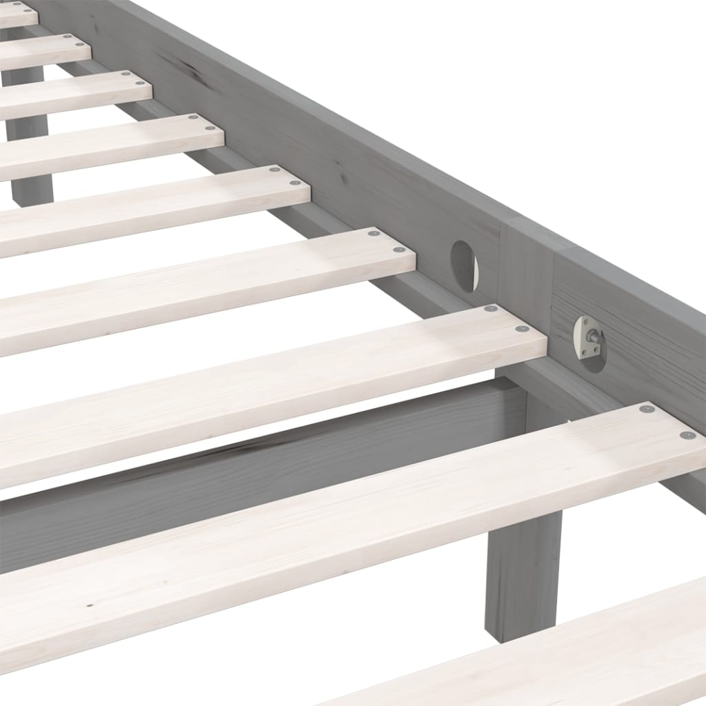 810094 vidaXL Bed Frame without Mattress Grey Solid Wood 160x200 cm