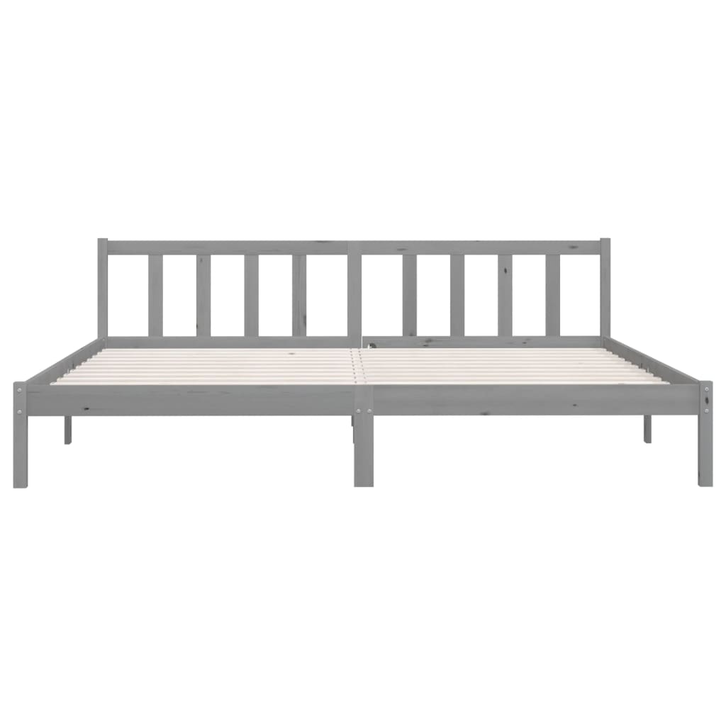 810104 vidaXL Bed Frame without Mattress Grey Solid Wood 200x200 cm