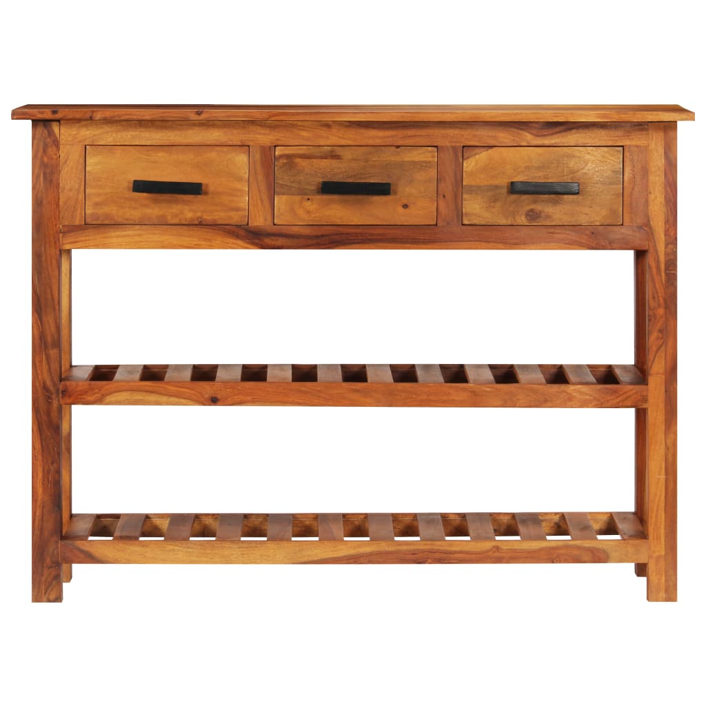 Sideboard with 3 Drawers 110x30x80 cm Solid Acacia Wood