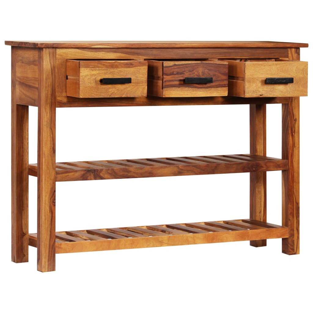 Sideboard with 3 Drawers 110x30x80 cm Solid Acacia Wood