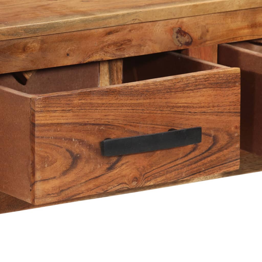 Sideboard with 3 Drawers 110x30x80 cm Solid Acacia Wood