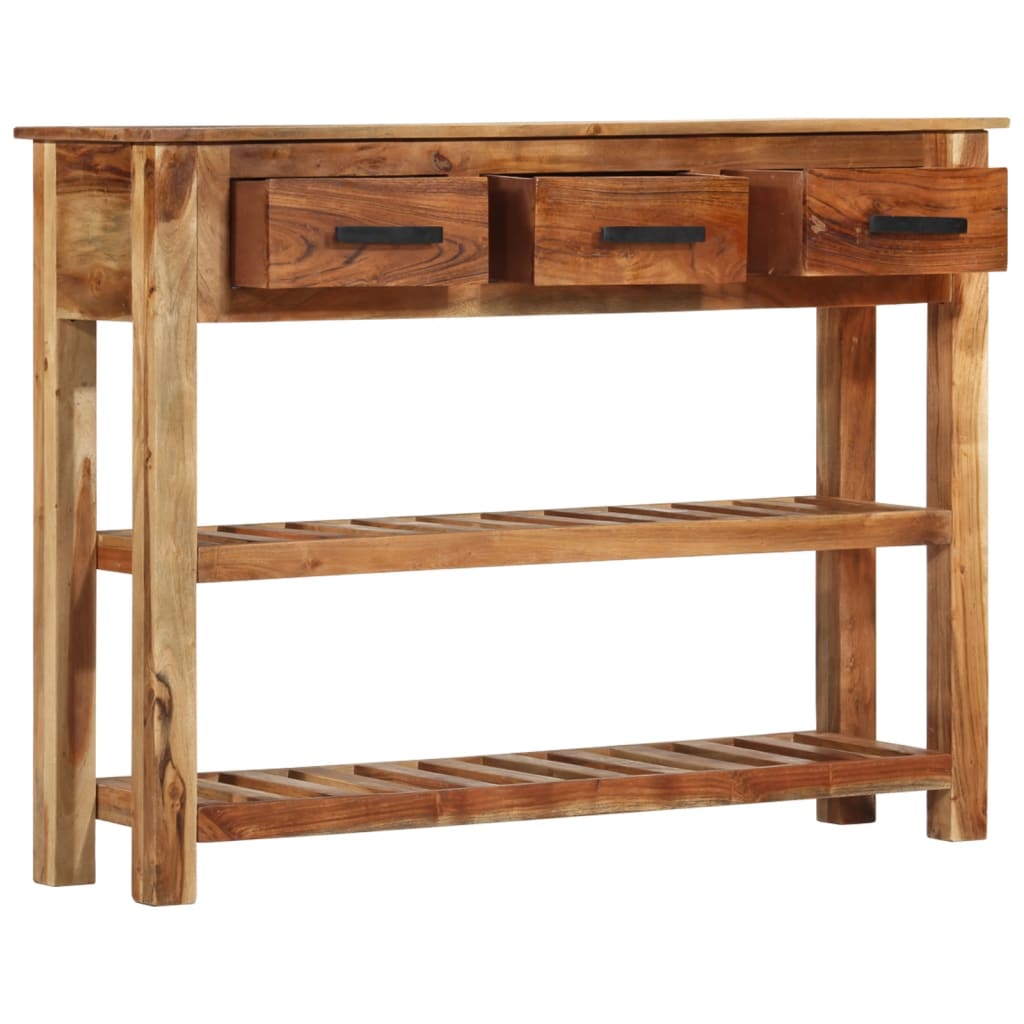 Sideboard with 3 Drawers 110x30x80 cm Solid Acacia Wood