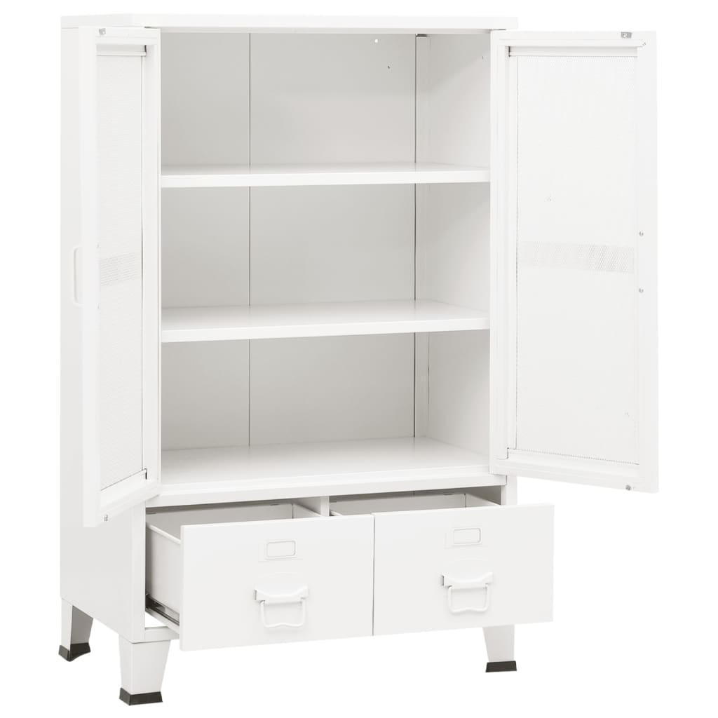 Industrial Storage Chest White Metal