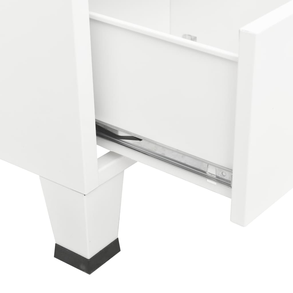 Industrial Storage Chest White Metal