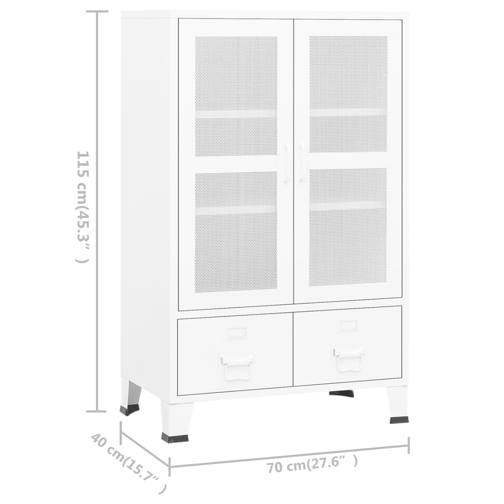 Industrial Storage Chest White Metal