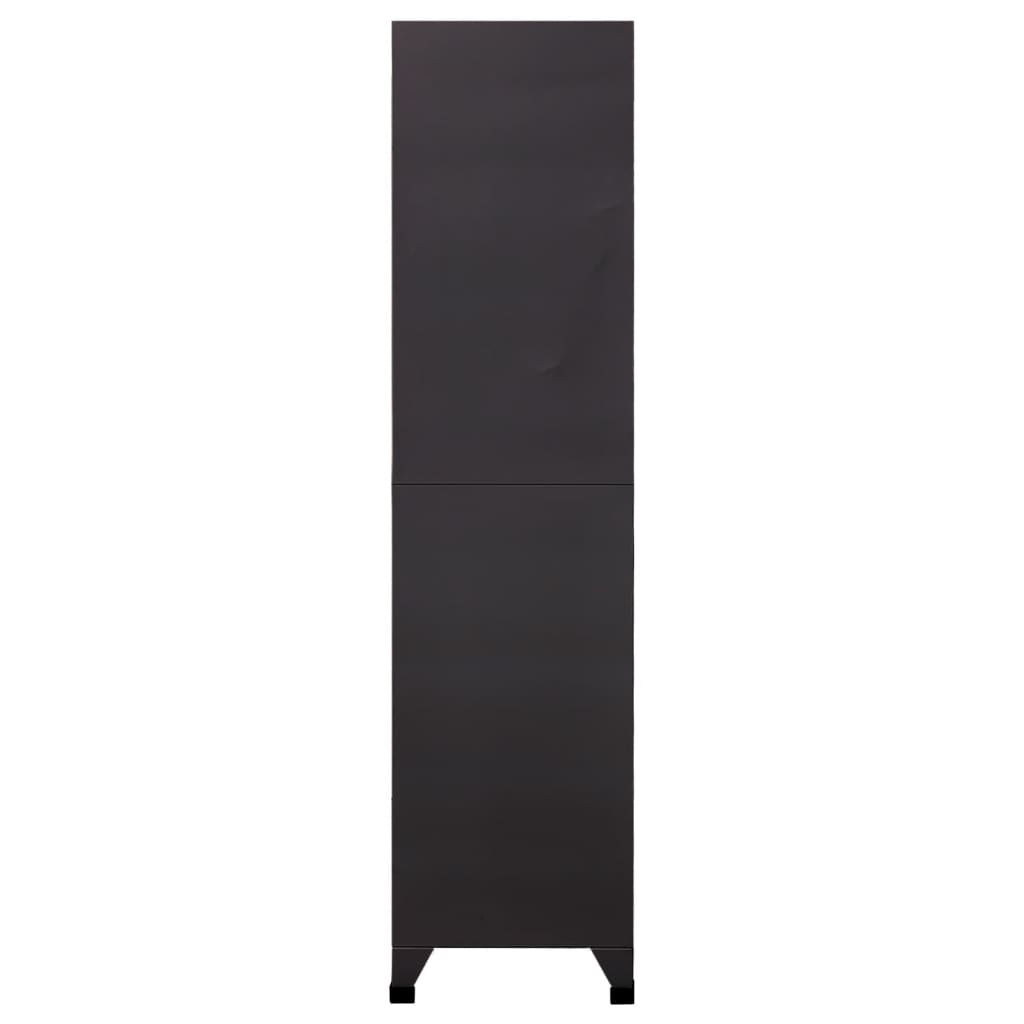 Locker Cabinet Anthracite and White 90x40x180 cm Steel