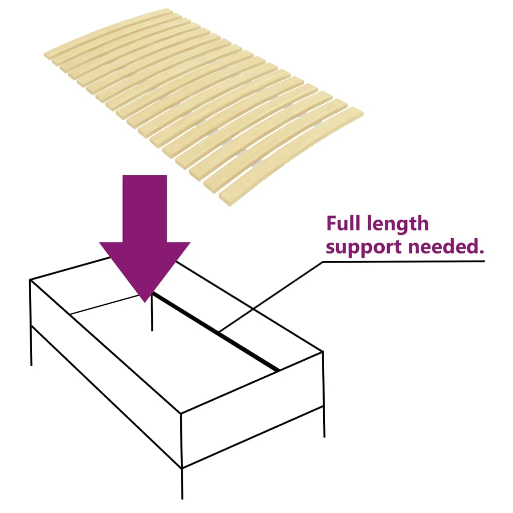 Slatted Bed Base with 17 Slats 100x200 cm
