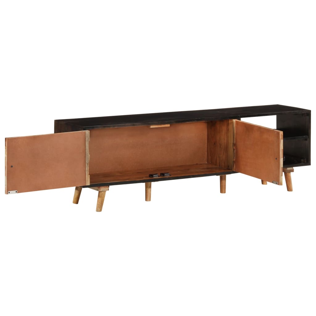 TV Cabinet 140x30x45 cm Rough Mango Wood and Solid Acacia Wood