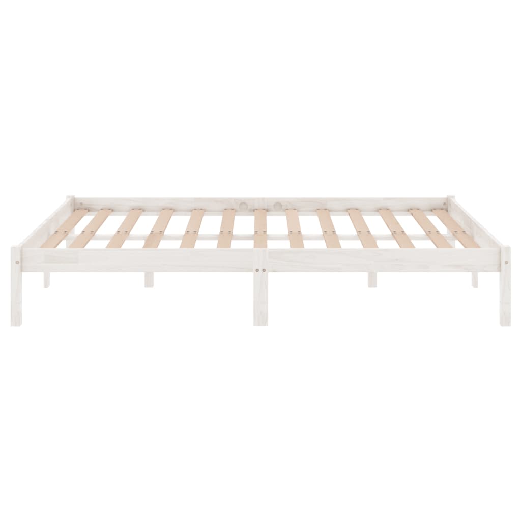 810013 vidaXL Bed Frame without Mattress White Solid Wood 120x200 cm