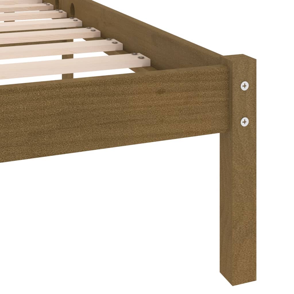 810040 vidaXL Bed Frame without Mattress Honey Brown Solid Wood 200x200 cm