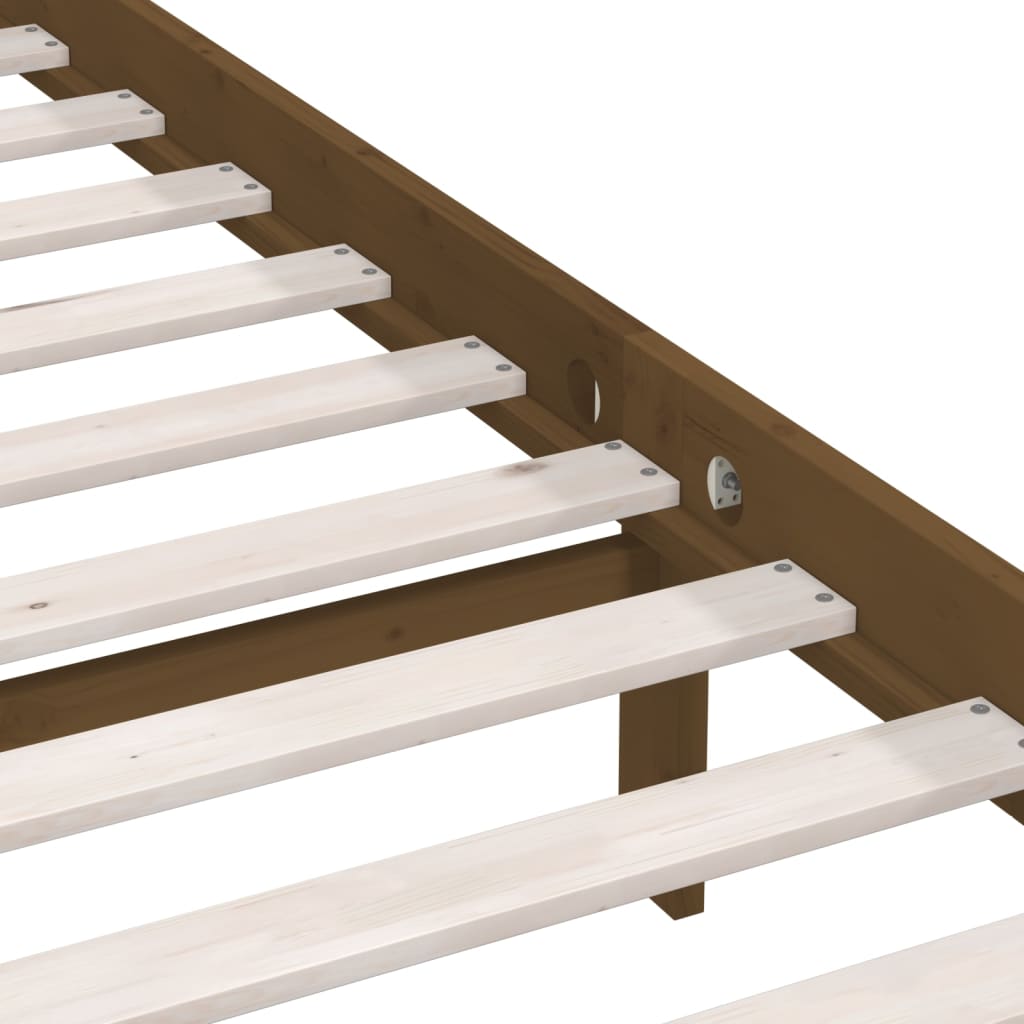 Bed Frame without Mattress Honey Brown Solid Wood 120x200 cm
