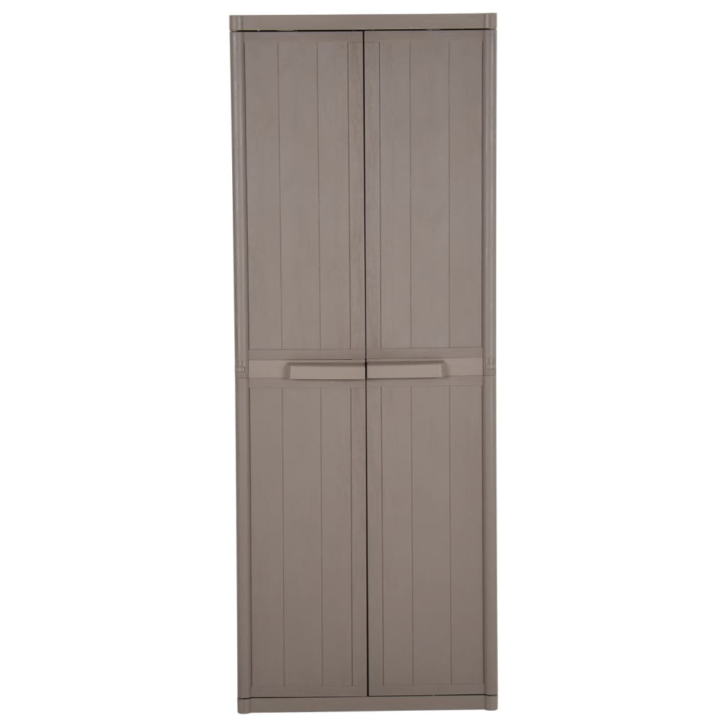 Garden Storage Cabinet Brown 65x45x172 cm PP Wood Look