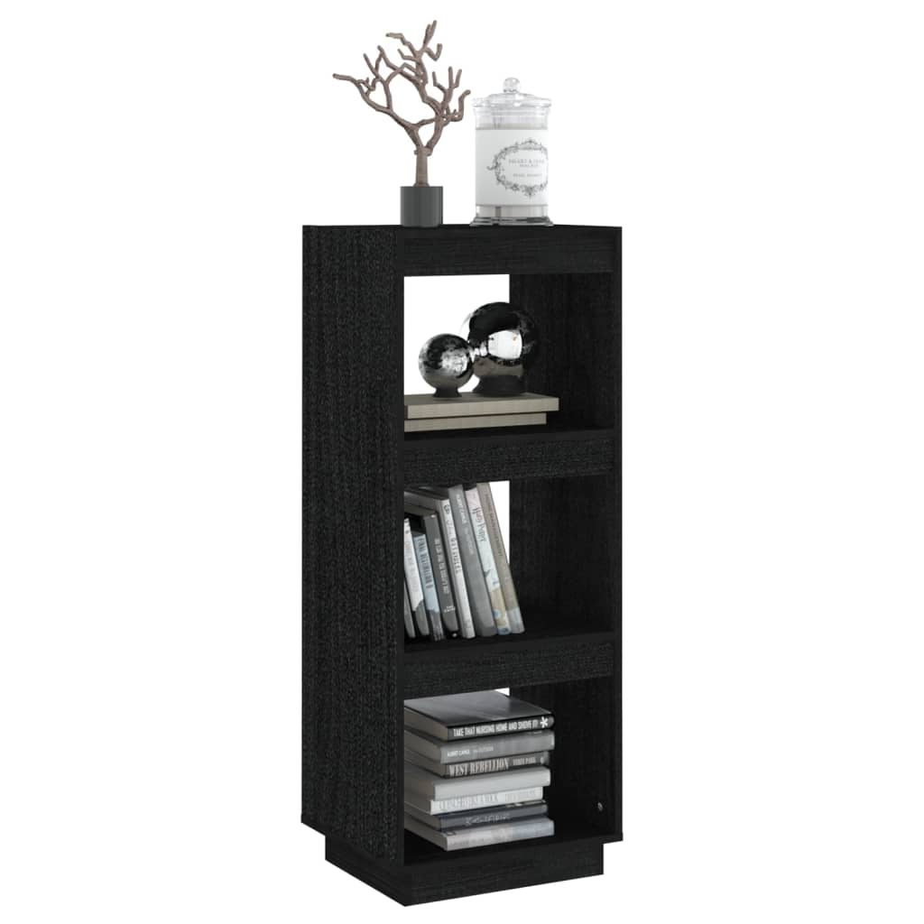 Book Cabinet/Room Divider Black 40x35x103 cm Solid Pinewood