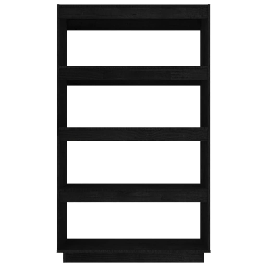 Book Cabinet/Room Divider Black 80x35x135 cm Solid Pinewood