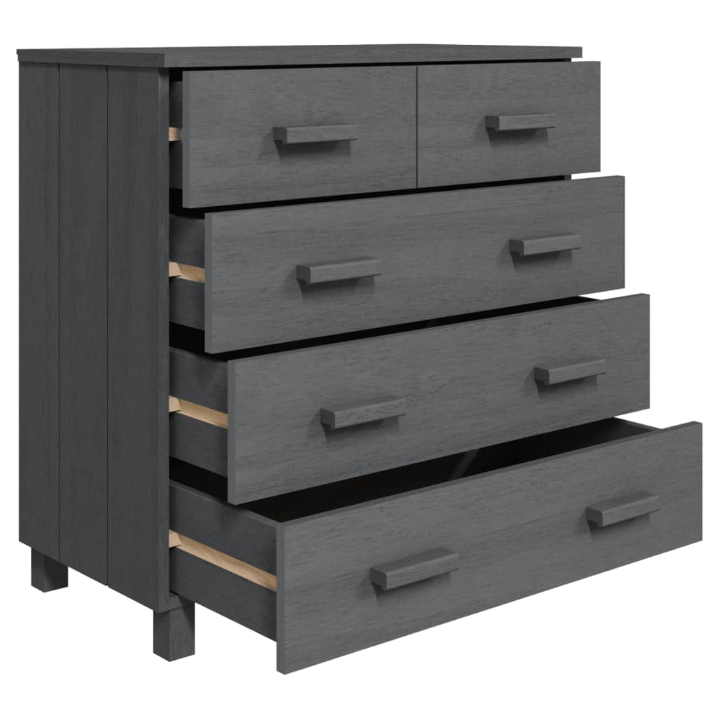 Sideboard HAMAR Dark Grey 79x40x80 cm Solid Wood Pine