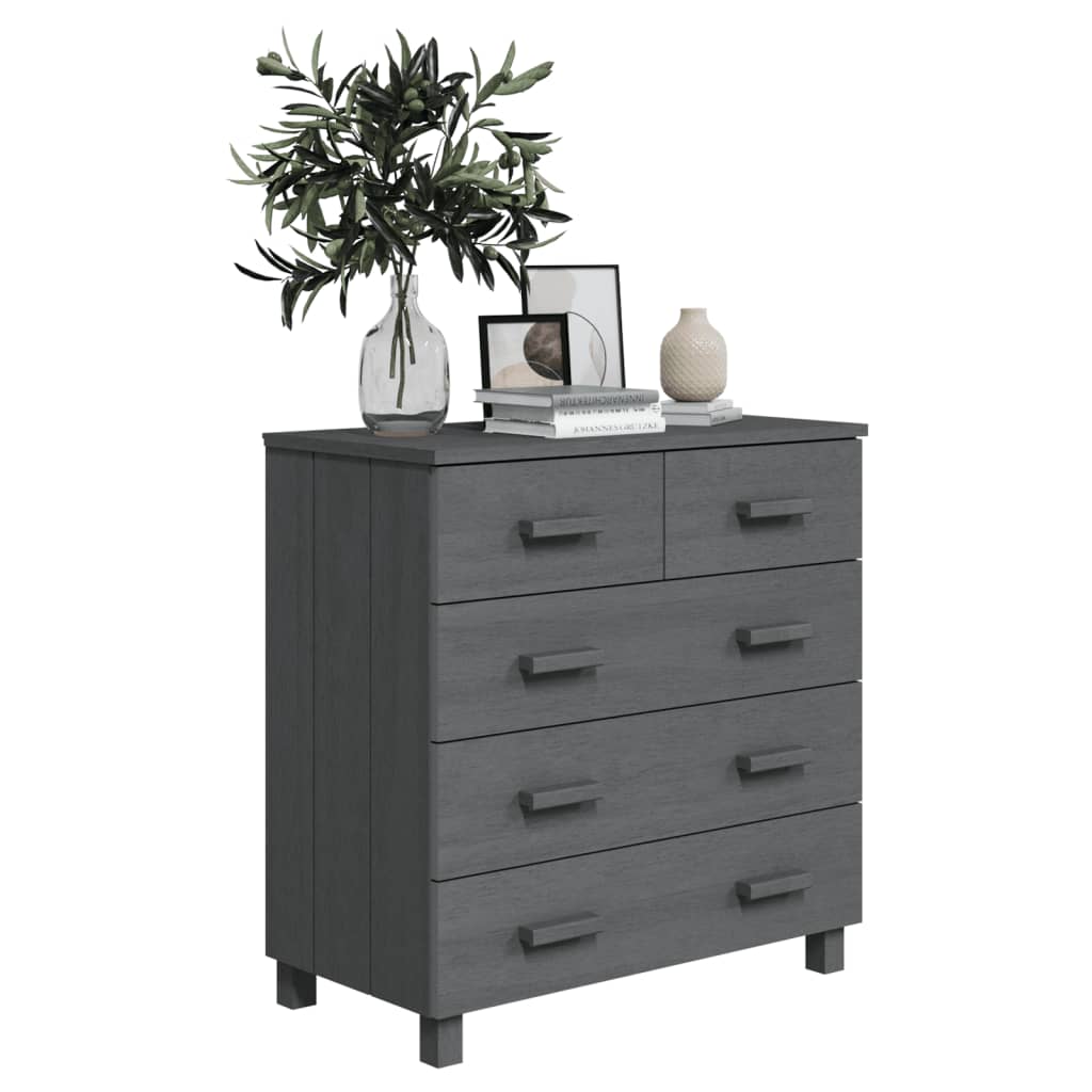 Sideboard HAMAR Dark Grey 79x40x80 cm Solid Wood Pine